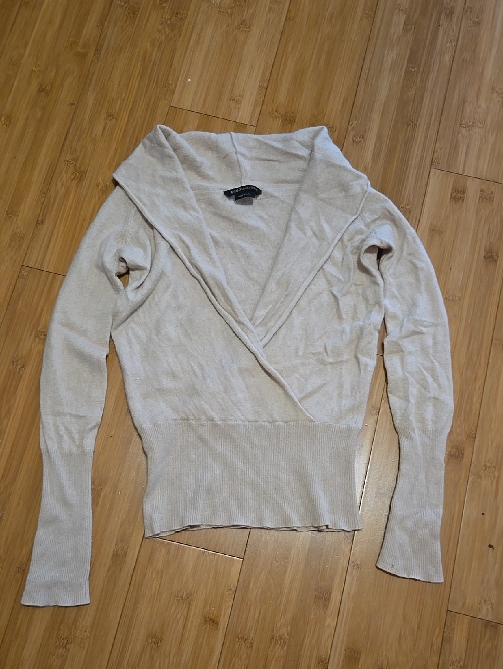 BCBGMaxAzria Vintage Shawl-Collar V-Neck Sweater